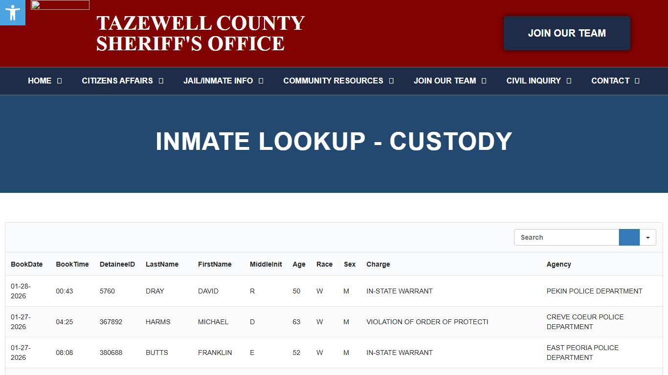 Inmate Lookup - C - Tazewell County Sheriff